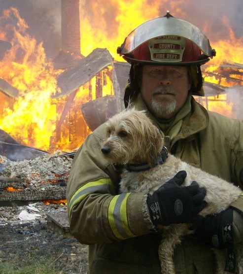 Dog fire rescue